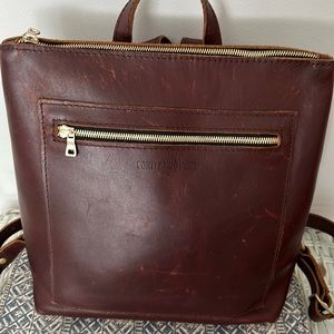 Portland leather backpack. Color is Cognac